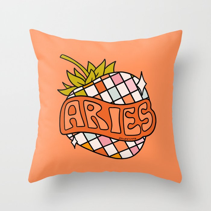 Aries Strawberry Throw Pillow Gallery Image 6