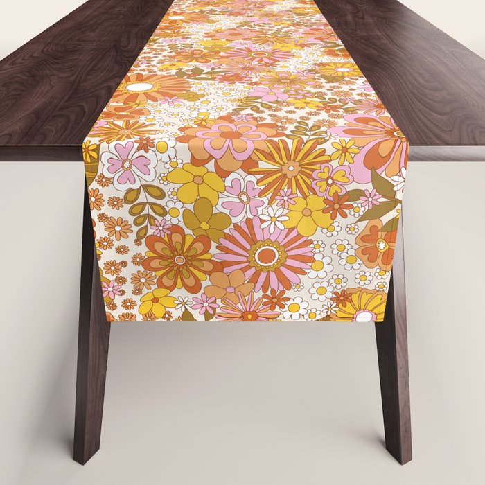 70s Floral Pattern Table Runner Gallery Image 1