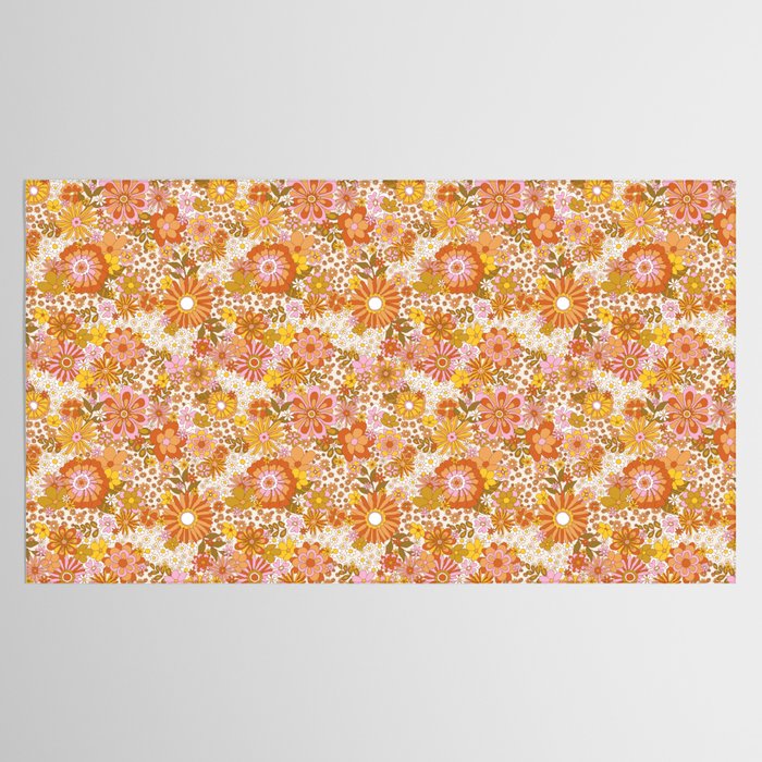 70s Floral Pattern Tablecloth Gallery Image 2