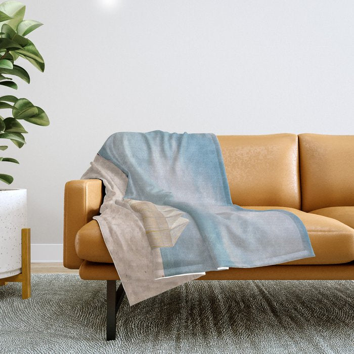 Beach Summer Vibes - ocean travel photography Throw Blanket Gallery Image 1