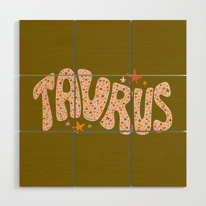 Starry Taurus Wood Wall Art Gallery Image 1