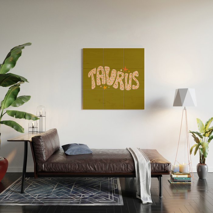 Starry Taurus Wood Wall Art Gallery Image 2