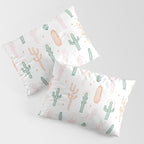 Retro hand drawn cactus plant pattern Pillow Sham Gallery Image 3
