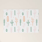 Retro hand drawn cactus plant pattern Welcome Mat Gallery Image 1