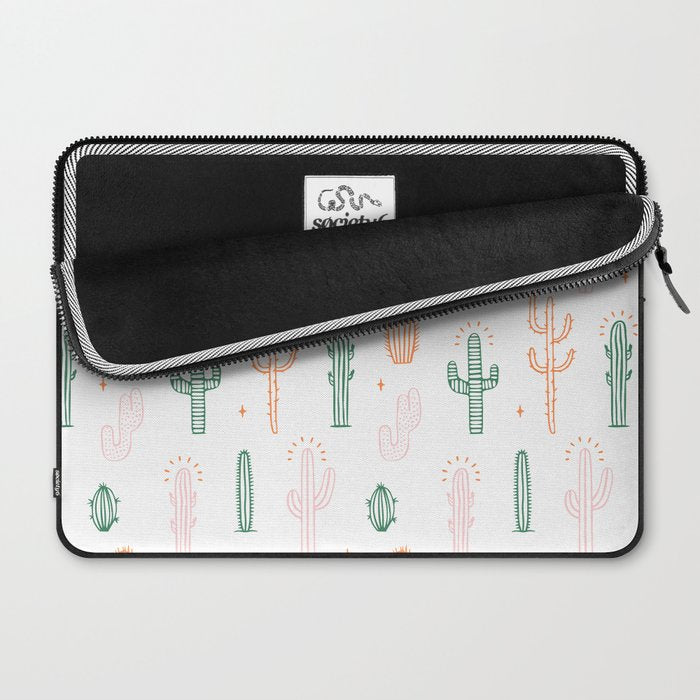 Retro hand drawn cactus plant pattern Laptop Sleeve Gallery Image 2