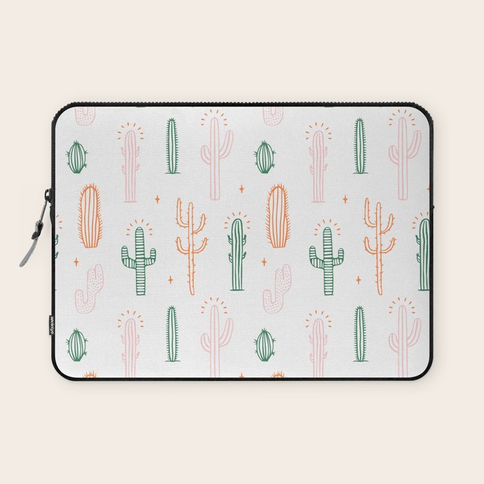 Retro hand drawn cactus plant pattern Laptop Sleeve Gallery Image 1