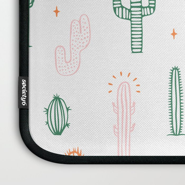 Retro hand drawn cactus plant pattern Laptop Sleeve Gallery Image 3