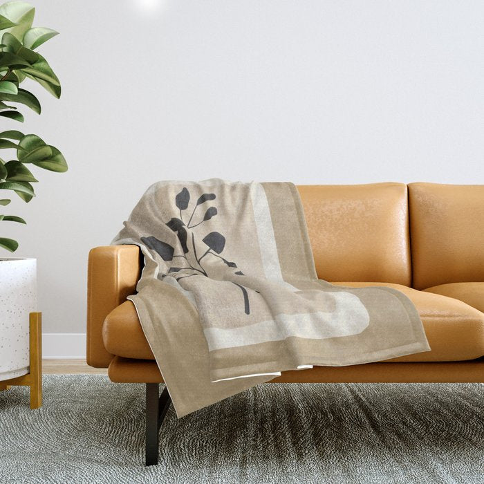 Modern Minimal Branch 1 Throw Blanket Gallery Image 1