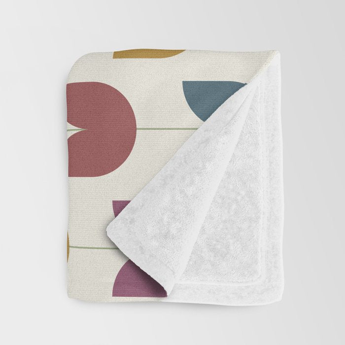 Spring Tulips VIII Multicolor Mid Century Flowers Throw Blanket Gallery Image 3