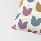 Spring Tulips VIII Multicolor Mid Century Flowers Pillow Sham Gallery Image 4