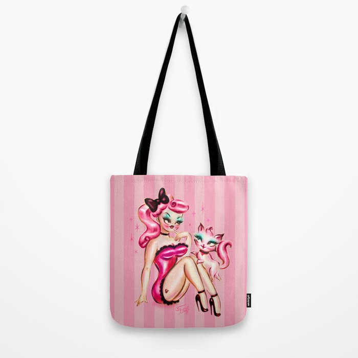Smitten Kitten Pinup Doll Tote Bag Gallery Image 2