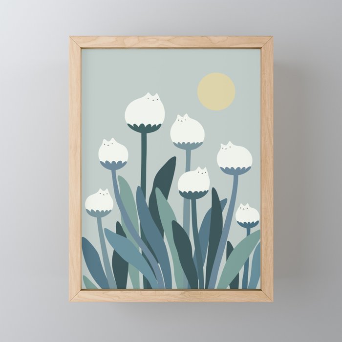 Cat and Plant 76 Mini Art Print Gallery Image 1