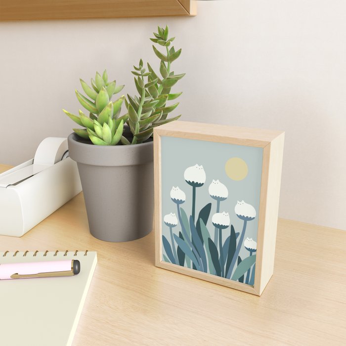 Cat and Plant 76 Mini Art Print Gallery Image 2