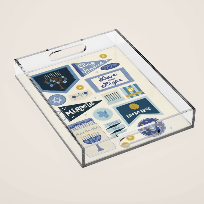 Hanukkah Banners, Signs, and Pennants Acrylic Tray Gallery Image 1