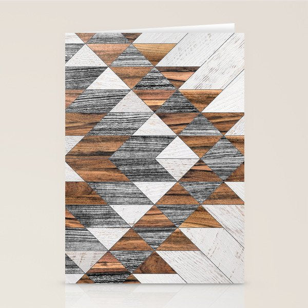 Urban Tribal Pattern No.12 - Aztec - Wood Stationery Card Gallery Image 1
