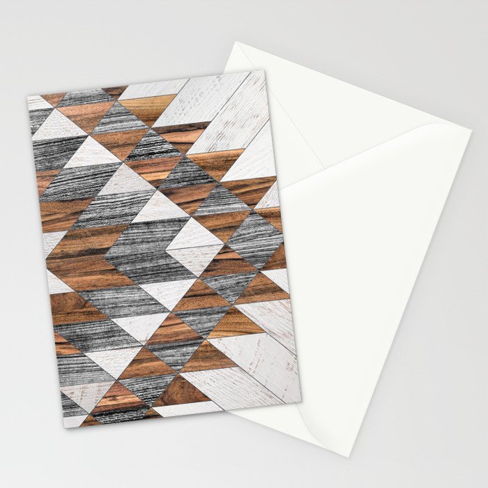 Urban Tribal Pattern No.12 - Aztec - Wood Stationery Card Gallery Image 2