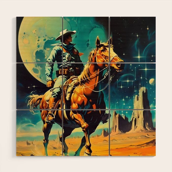 The Space Cowboy Wood Wall Art Gallery Image 1