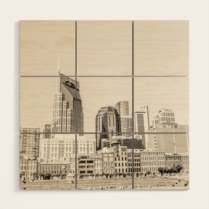 Nashville No. 3 in Sepia Wood Wall Art Gallery Image 1