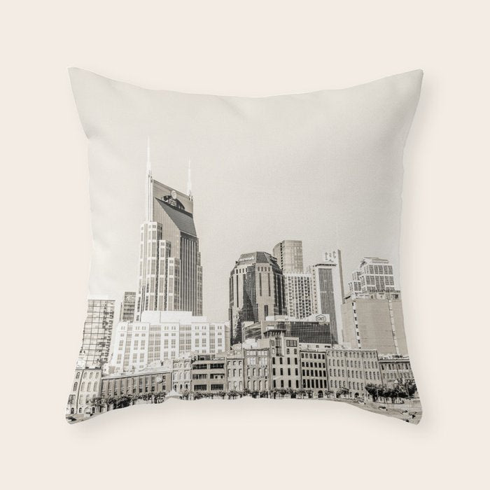 Nashville No. 3 in Sepia Throw Pillow Gallery Image 6