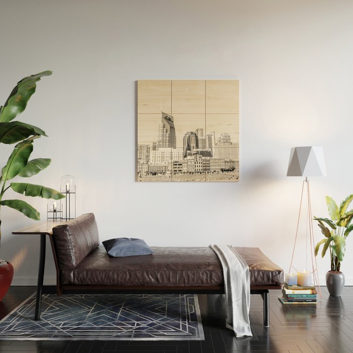 Nashville No. 3 in Sepia Wood Wall Art Gallery Image 2