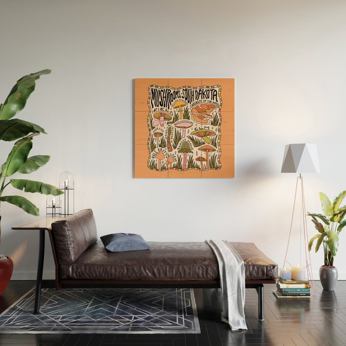 Mushrooms of South Dakota Wood Wall Art Gallery Image 2