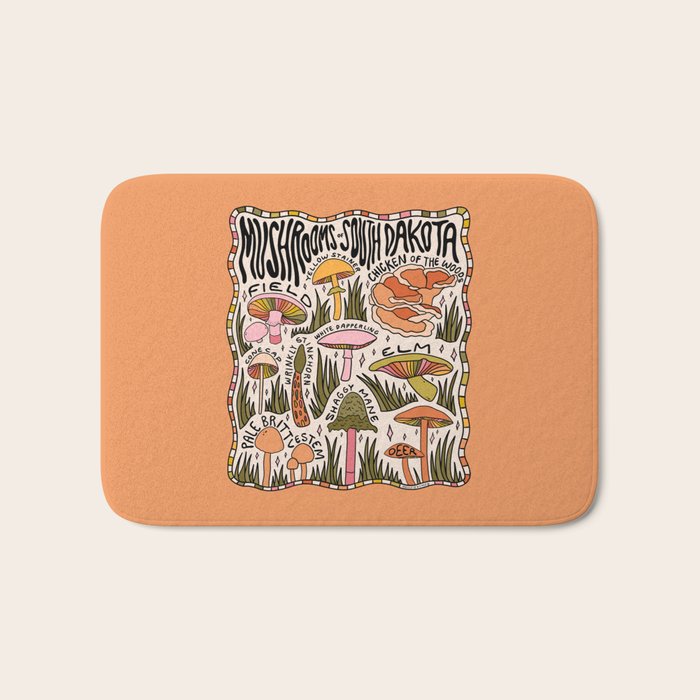 Mushrooms of South Dakota Bath Mat Gallery Image 1
