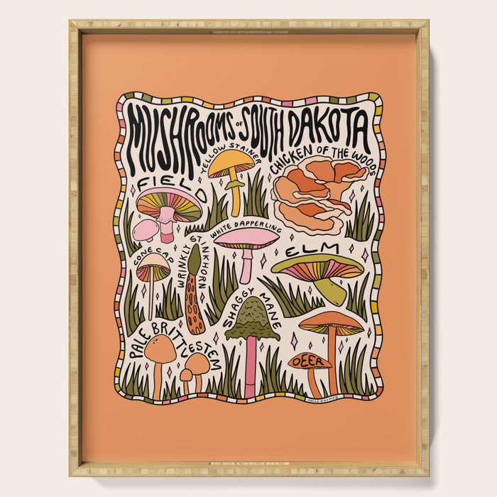Mushrooms of South Dakota Serving Tray Gallery Image 1