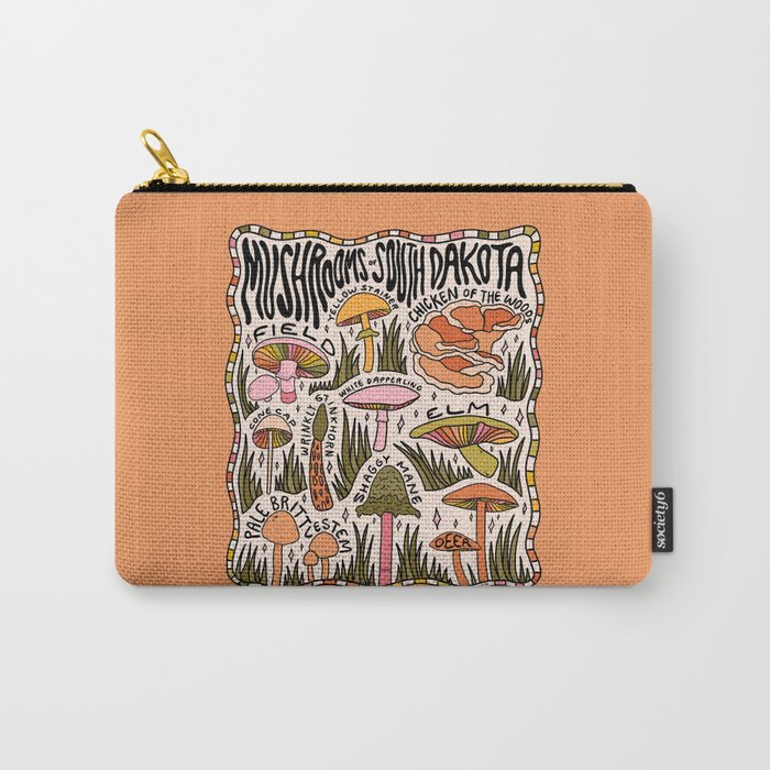Mushrooms of South Dakota Carry All Pouch Gallery Image 1