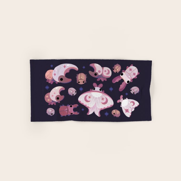 Twinkle twinkle little bugs - dark Bath Towel Gallery Image 1