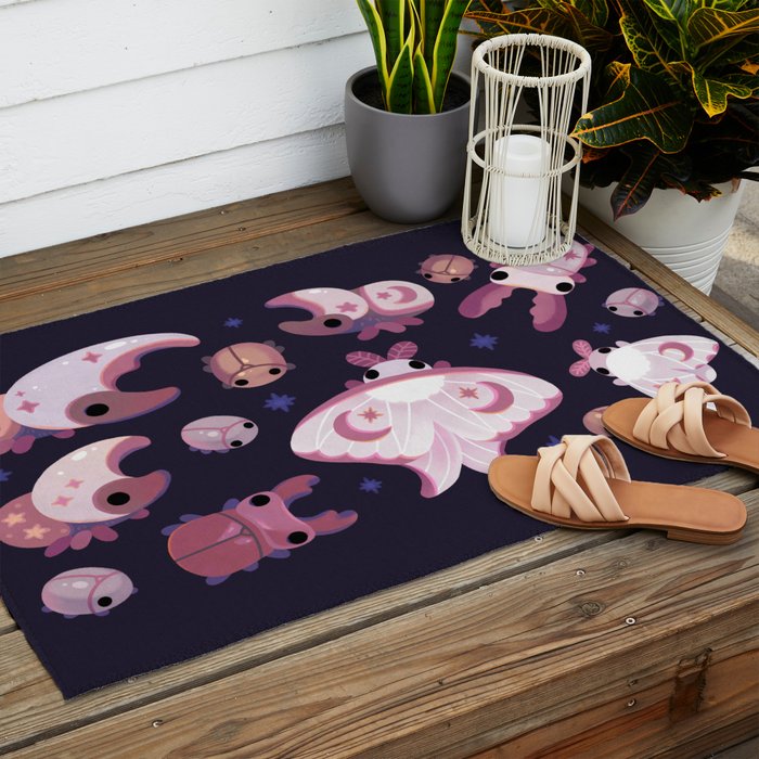 Twinkle twinkle little bugs - dark Outdoor Rug Gallery Image 2