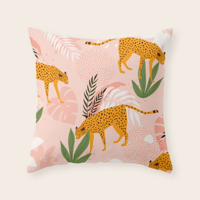 Cheetah chase Throw Pillow Gallery Image 1