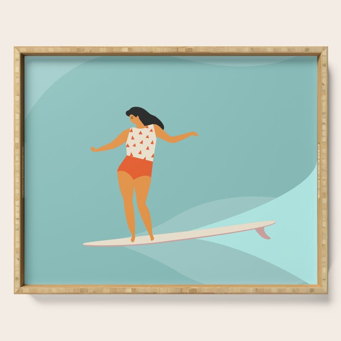 Surf girl Serving Tray Gallery Image 1