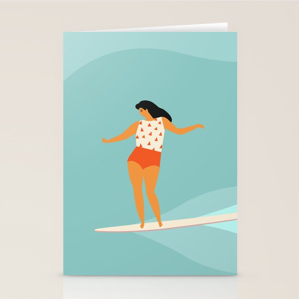 Surf girl Stationery Card Gallery Image 1
