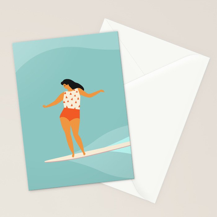 Surf girl Stationery Card Gallery Image 2