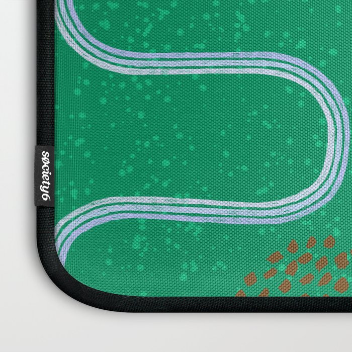 Abstract Fields in Forest Green & Brown Laptop Sleeve Gallery Image 3