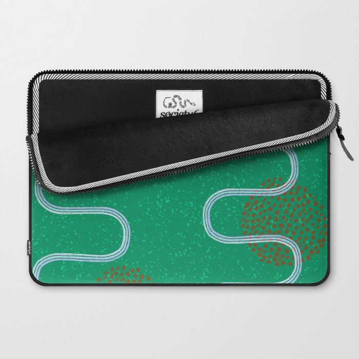 Abstract Fields in Forest Green & Brown Laptop Sleeve Gallery Image 2