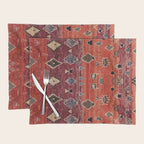 Traditional Oriental Moroccan Rug Design Placemat Gallery Image 1