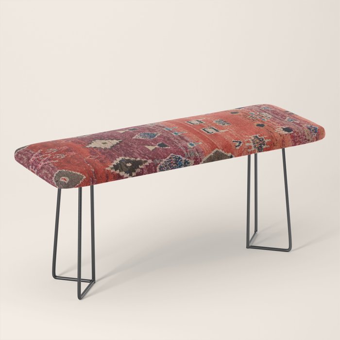 Traditional Oriental Moroccan Rug Design Bench Gallery Image 1