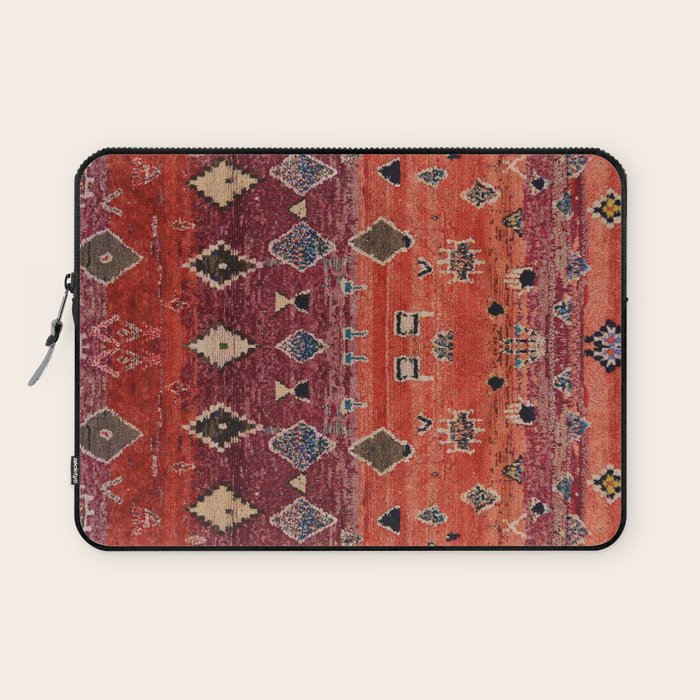 Traditional Oriental Moroccan Rug Design Laptop Sleeve Gallery Image 1
