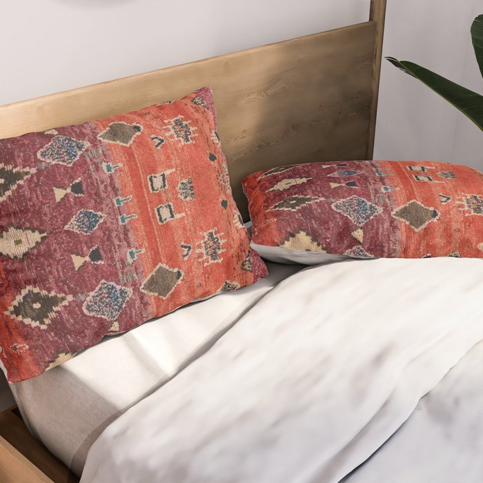 Traditional Oriental Moroccan Rug Design Pillow Sham Gallery Image 2