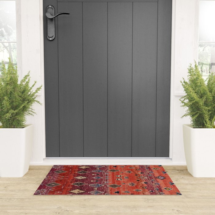 Traditional Oriental Moroccan Rug Design Welcome Mat Gallery Image 3