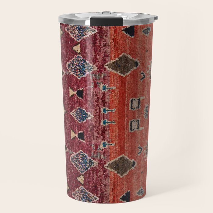 Traditional Oriental Moroccan Rug Design Travel Mug Gallery Image 1