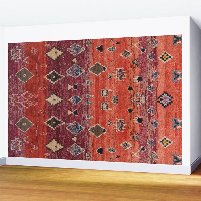 Traditional Oriental Moroccan Rug Design Wall Mural Gallery Image 2