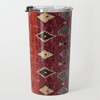 Traditional Oriental Moroccan Rug Design Travel Mug Gallery Image 3