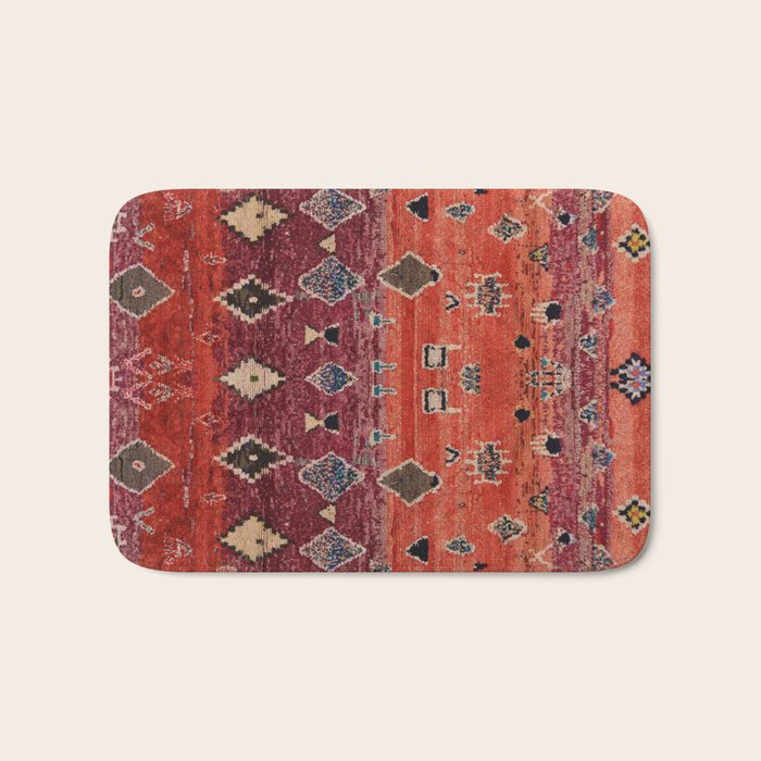 Traditional Oriental Moroccan Rug Design Bath Mat Gallery Image 1