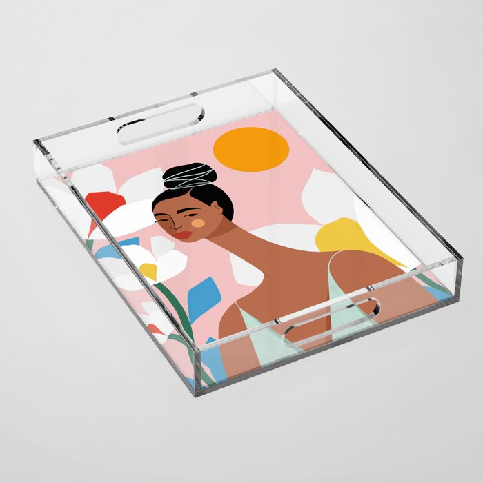 Boho Top Knot Acrylic Tray Gallery Image 1