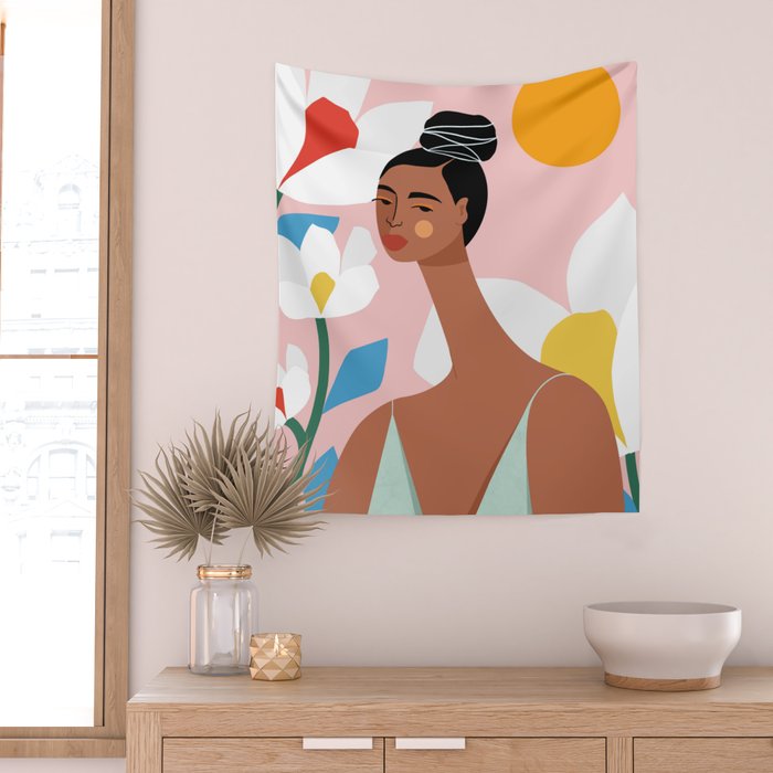 Boho Top Knot Wall Tapestry Gallery Image 2