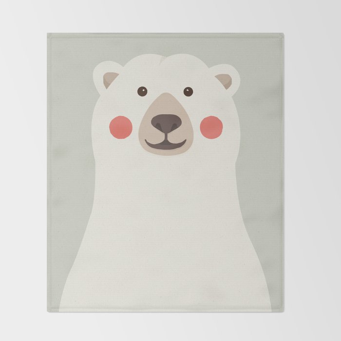 Polar Bear, Animal Portrait Throw Blanket Gallery Image 2