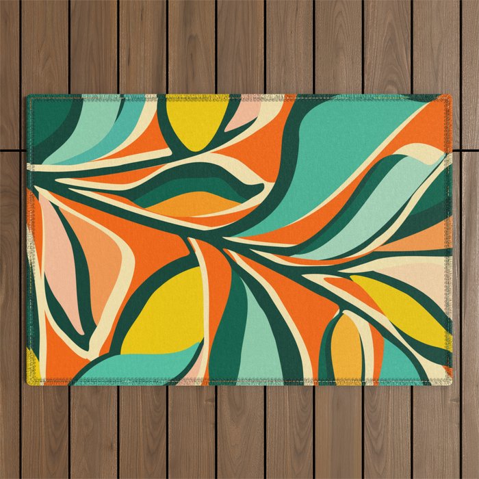 Garden Festival - Abstract Botanical Series Outdoor Rug Gallery Image 1