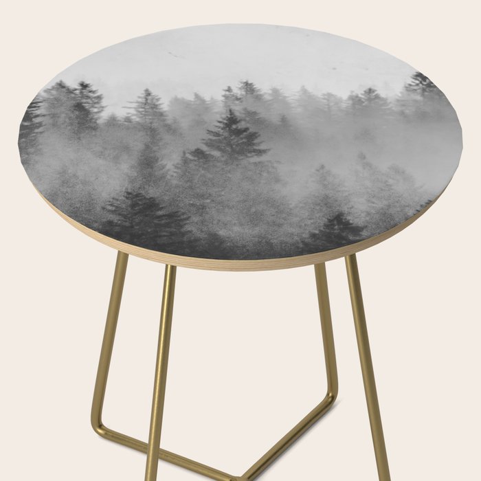 Black and White Forest Abstract Side Table Gallery Image 2